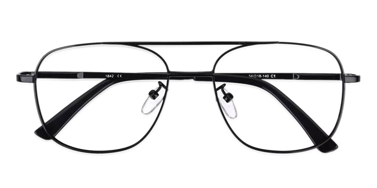 Gatewood  Black Metal Eyeglasses , SpringHinges , NosePads Frames from ABBE Glasses