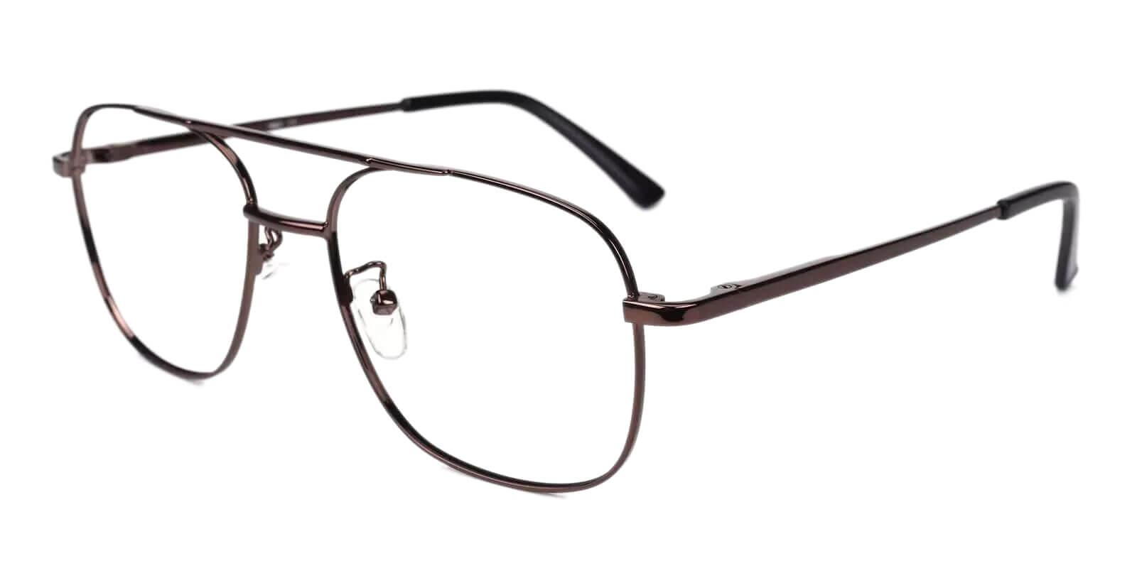 Gatewood Brown Metal Eyeglasses , SpringHinges , NosePads Frames from ABBE Glasses