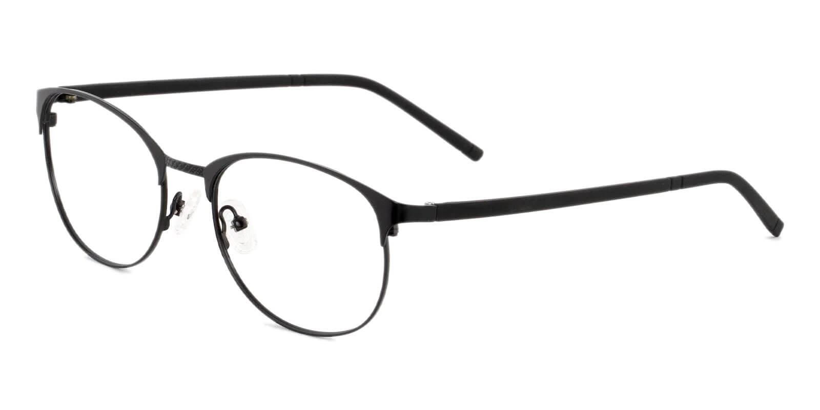 Emily Black Metal Eyeglasses , Lightweight , NosePads Frames from ABBE Glasses