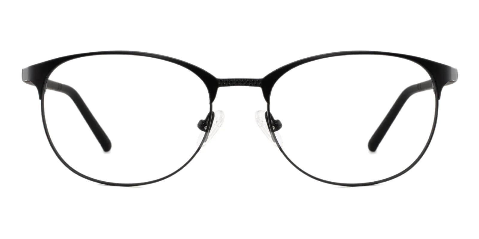 Emily Black Metal Eyeglasses , Lightweight , NosePads Frames from ABBE Glasses