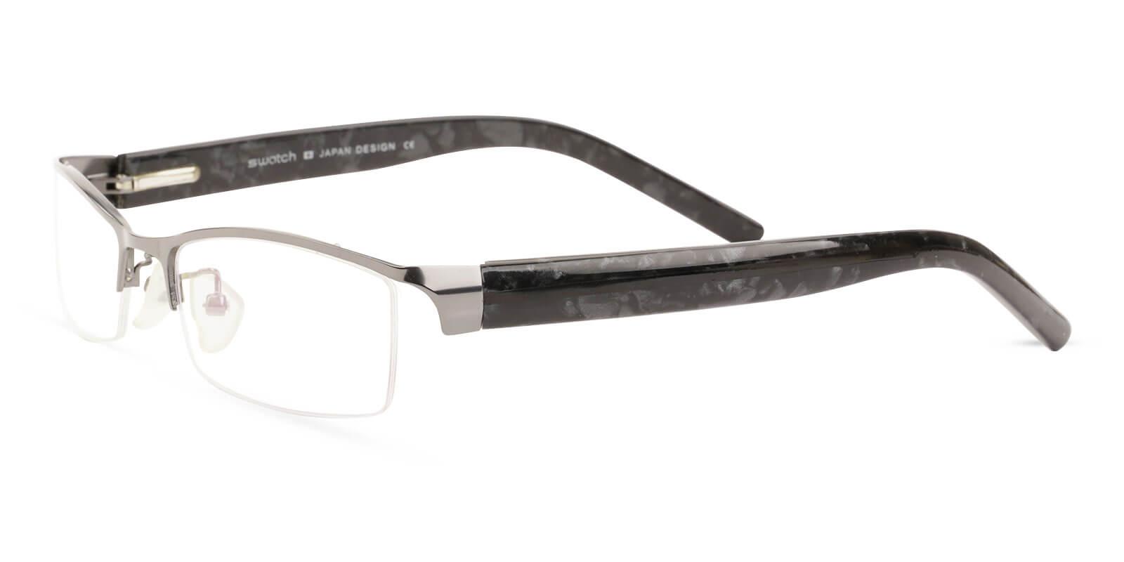 Flynn Gun Metal Eyeglasses , SpringHinges , NosePads Frames from ABBE Glasses