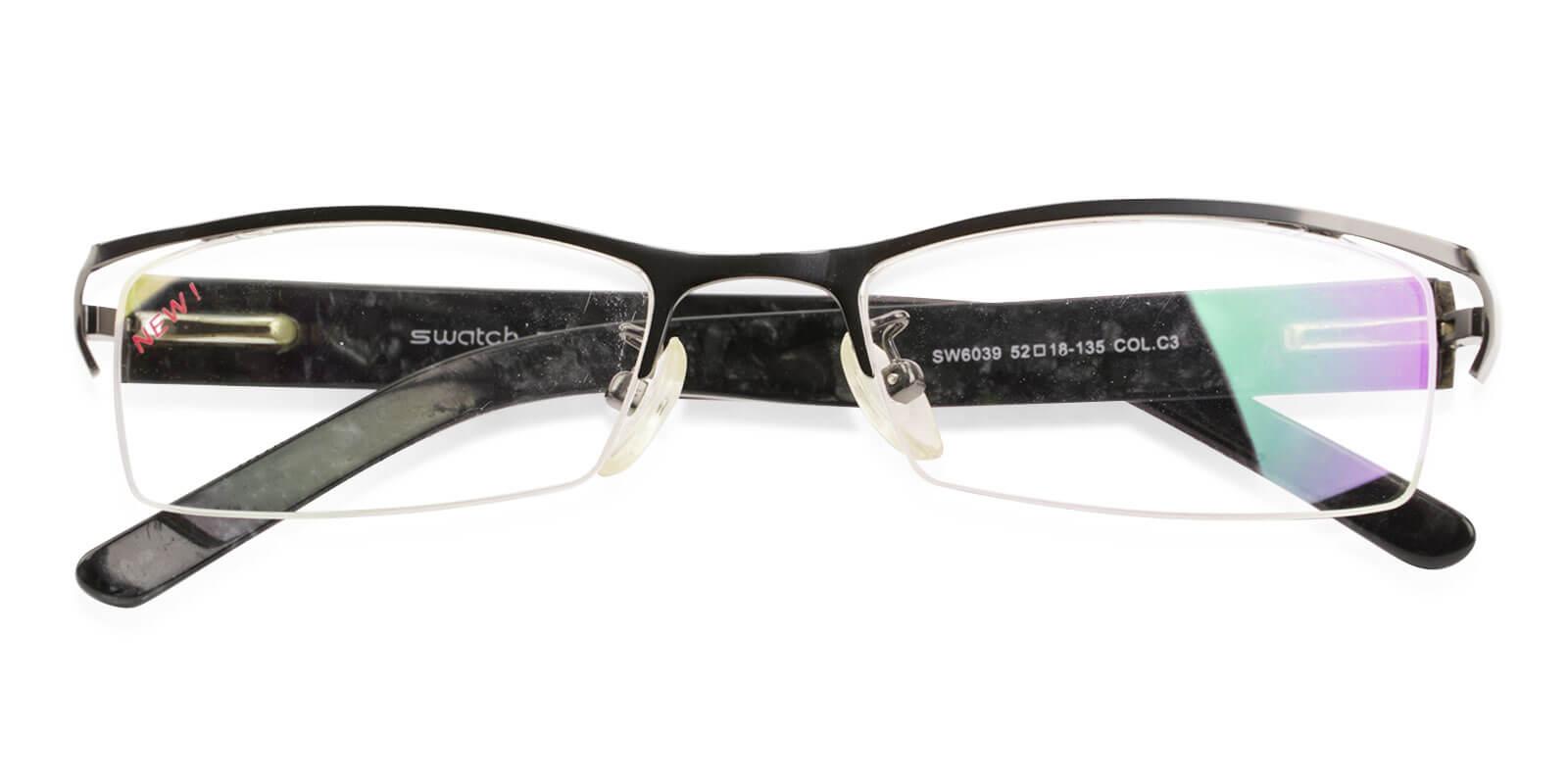 Flynn Gun Metal Eyeglasses , SpringHinges , NosePads Frames from ABBE Glasses