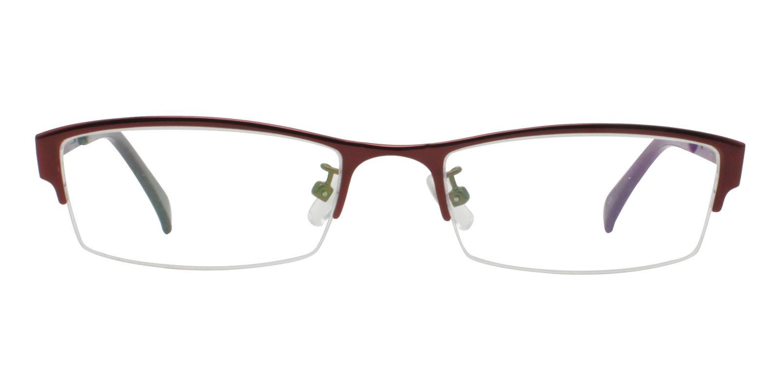 Riley Red Metal Eyeglasses , NosePads Frames from ABBE Glasses