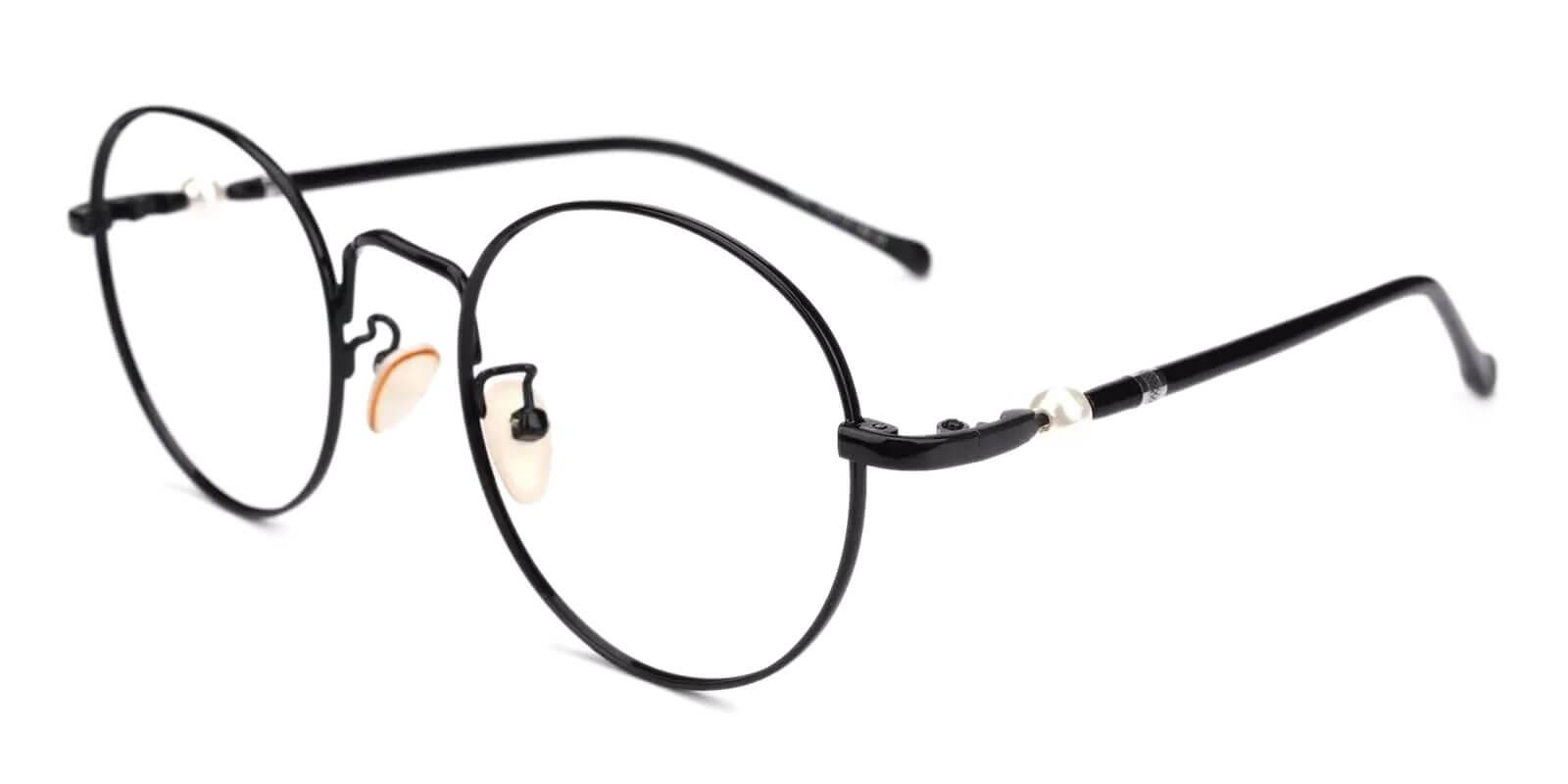 Durns Black Metal Eyeglasses , NosePads Frames from ABBE Glasses