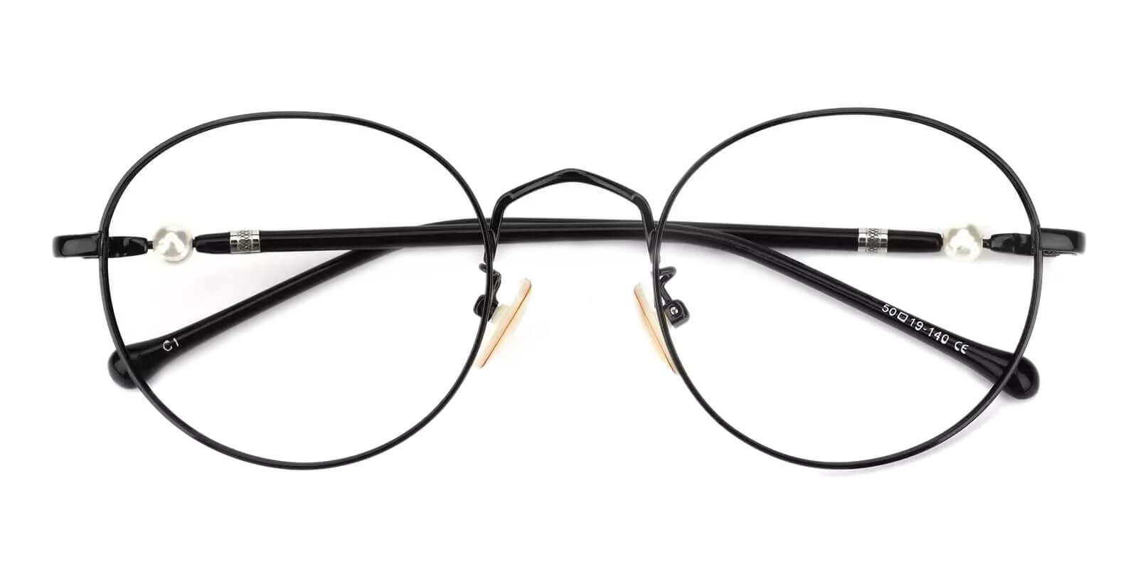 Durns Black Metal Eyeglasses , NosePads Frames from ABBE Glasses