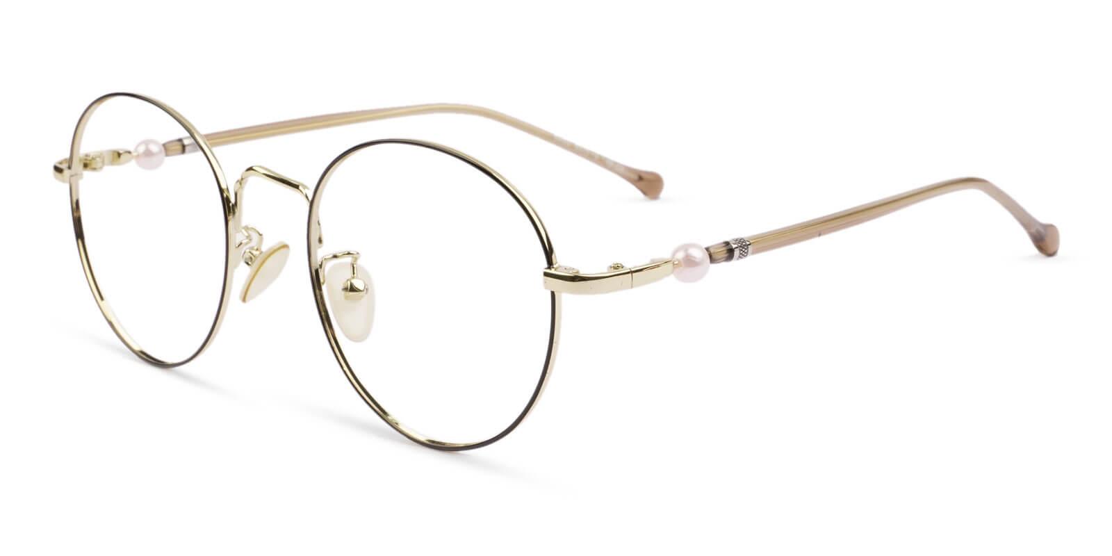 Durns Gold Metal Eyeglasses , NosePads Frames from ABBE Glasses