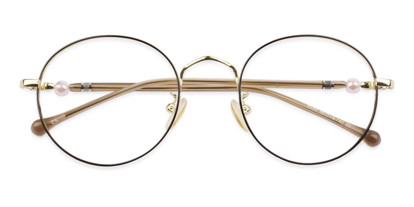 Durns Gold Metal Eyeglasses , NosePads Frames from ABBE Glasses