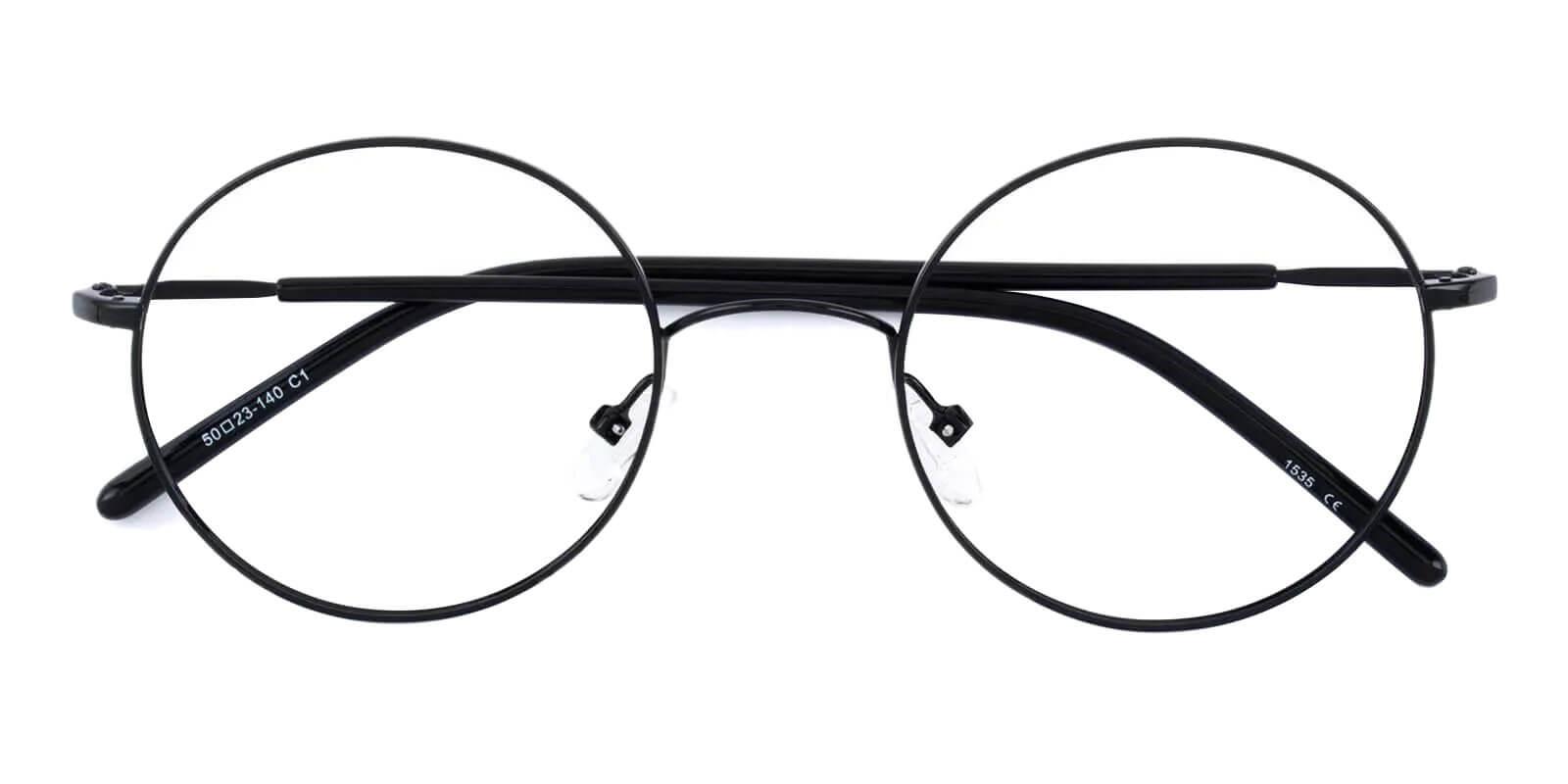 Zoey Black Metal Eyeglasses , Lightweight , NosePads Frames from ABBE Glasses