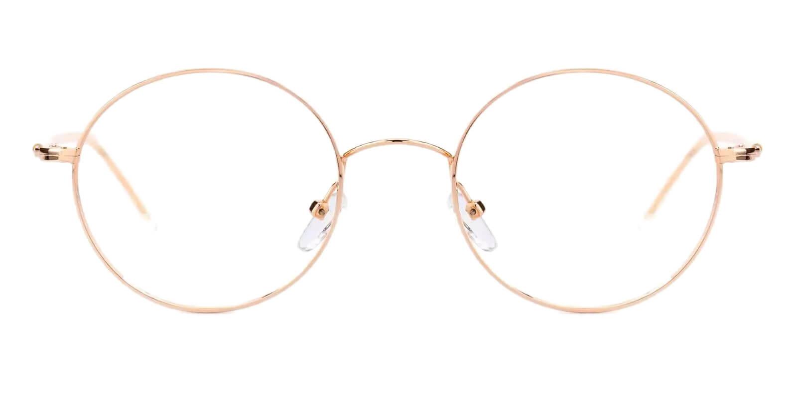 Zoey Gold Metal Eyeglasses , Lightweight , NosePads Frames from ABBE Glasses