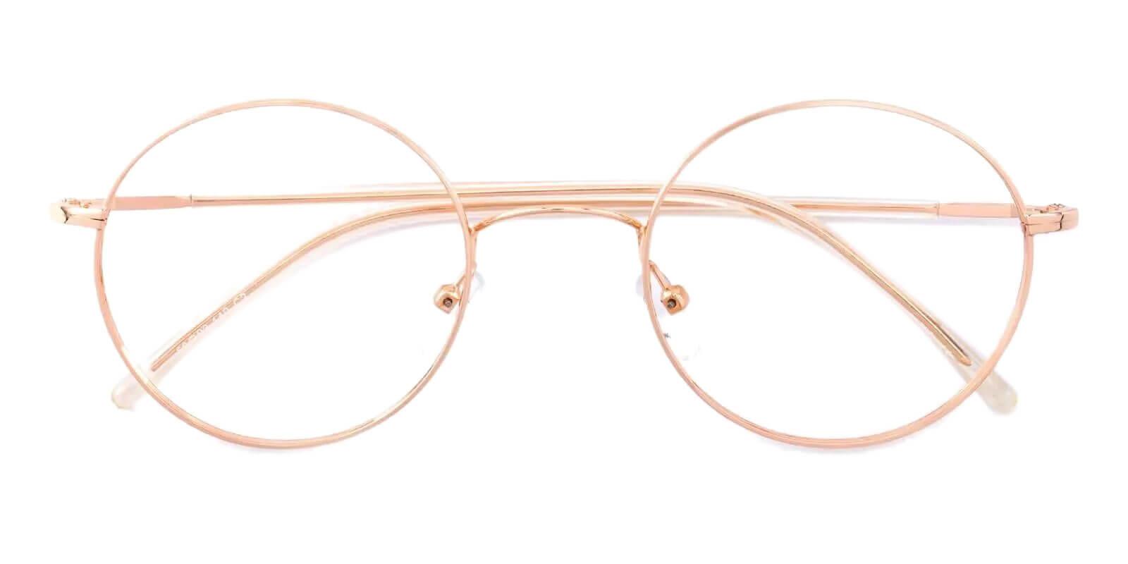 Zoey Gold Metal Eyeglasses , Lightweight , NosePads Frames from ABBE Glasses