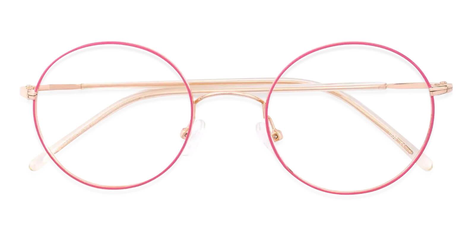 Zoey Pink Metal Eyeglasses , Lightweight , NosePads Frames from ABBE Glasses