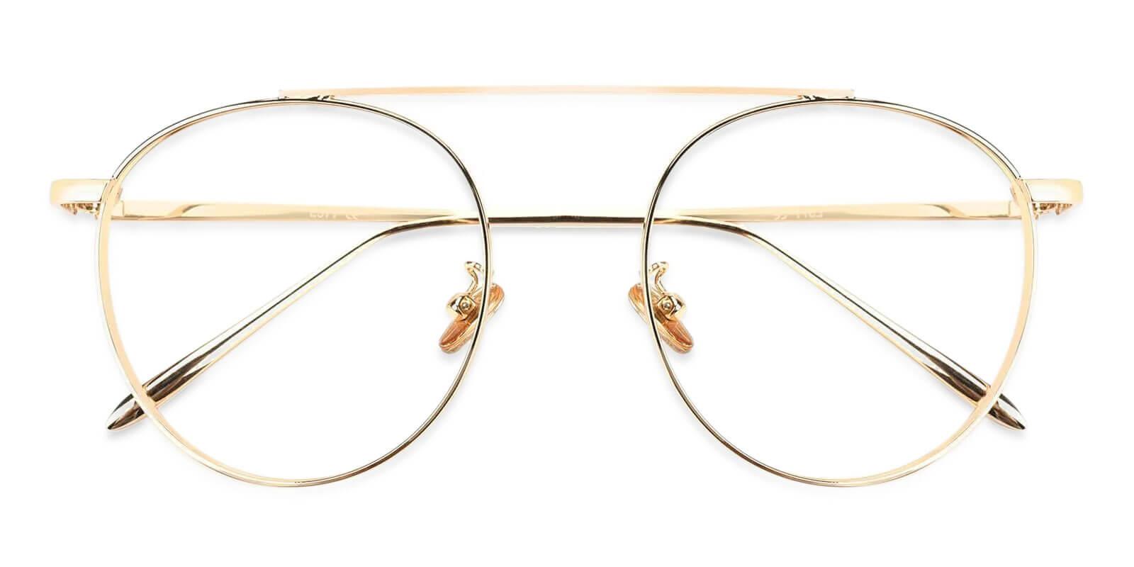 felic Gold Metal Eyeglasses , NosePads Frames from ABBE Glasses