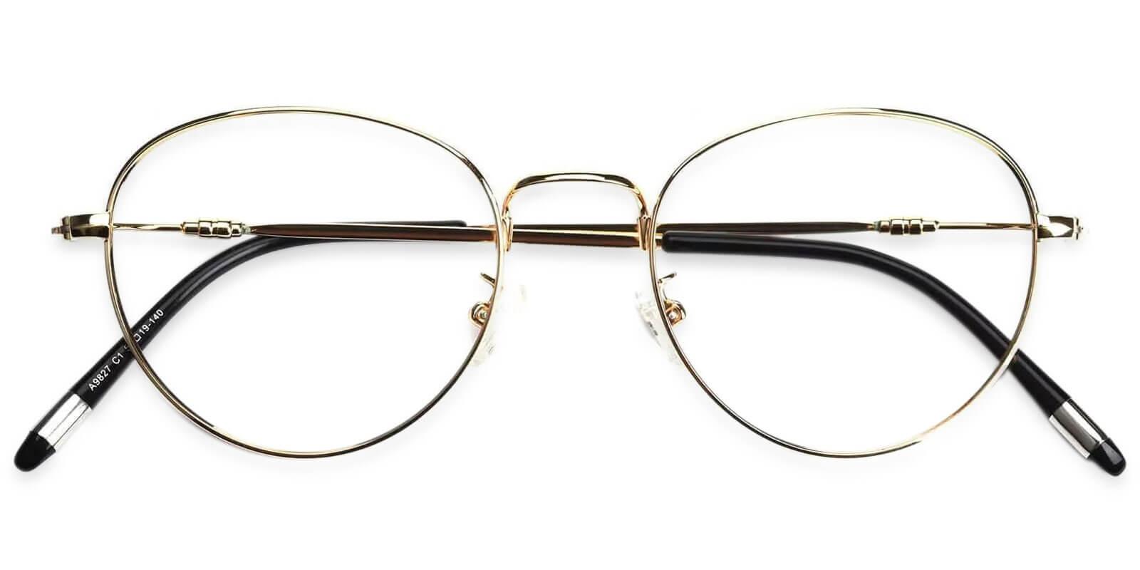 Madison Gold Metal Eyeglasses , Lightweight , NosePads Frames from ABBE Glasses