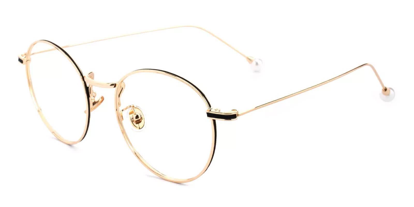 Pearl Gold Metal Eyeglasses , NosePads Frames from ABBE Glasses