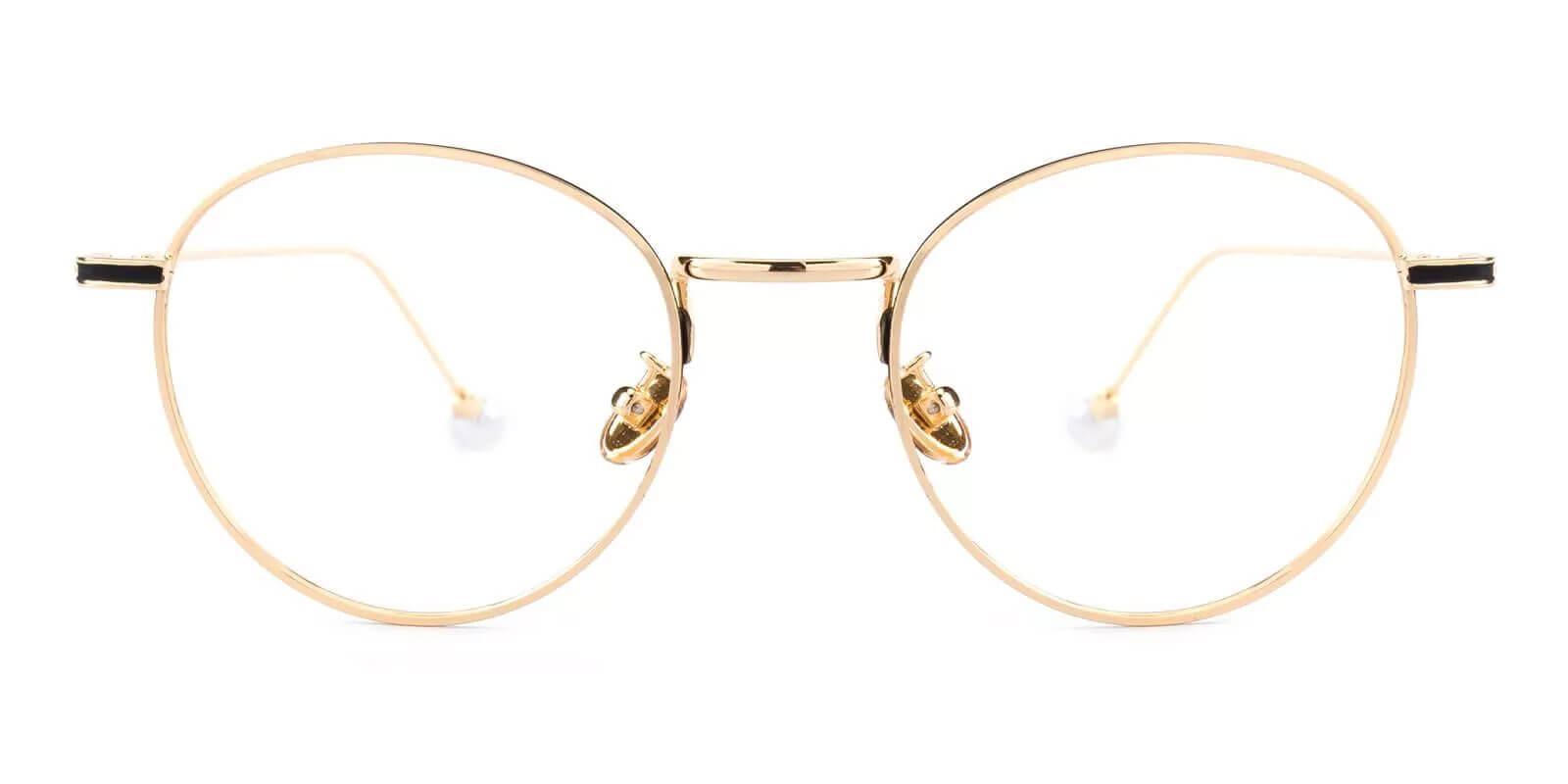 Pearl Gold Metal Eyeglasses , NosePads Frames from ABBE Glasses