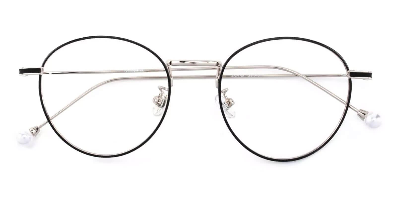 Pearl Silver Metal Eyeglasses , NosePads Frames from ABBE Glasses