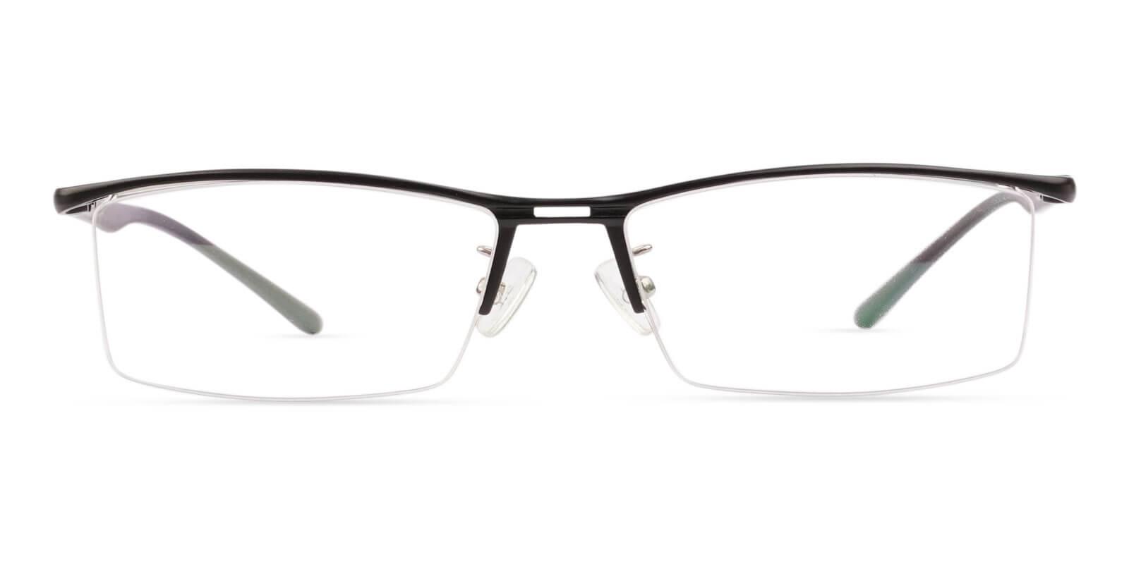 Mateo Black Metal Eyeglasses , SpringHinges , NosePads Frames from ABBE Glasses