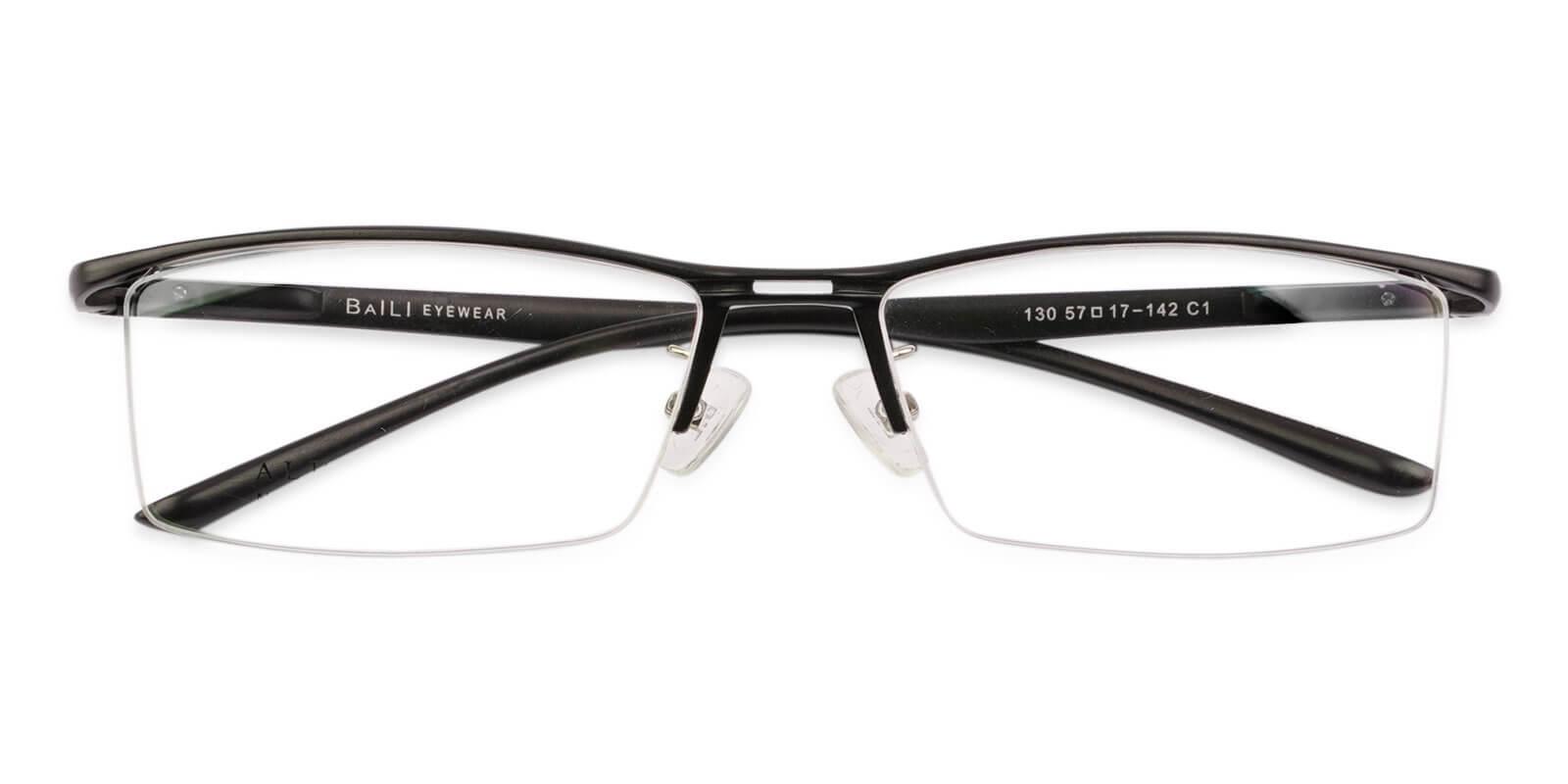 Mateo Black Metal Eyeglasses , SpringHinges , NosePads Frames from ABBE Glasses