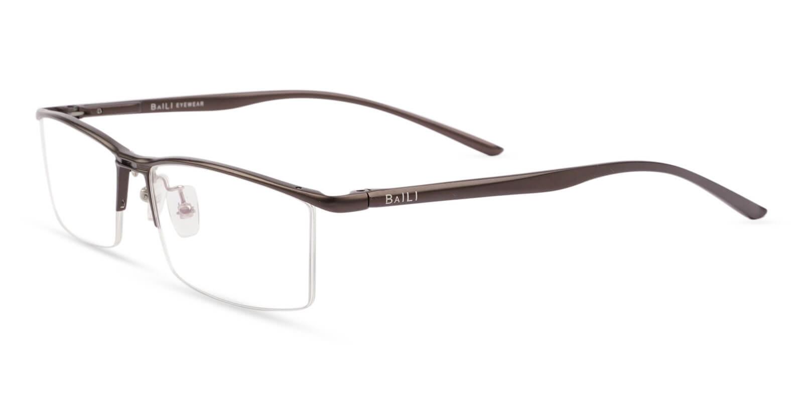 Mateo Brown Metal Eyeglasses , SpringHinges , NosePads Frames from ABBE Glasses