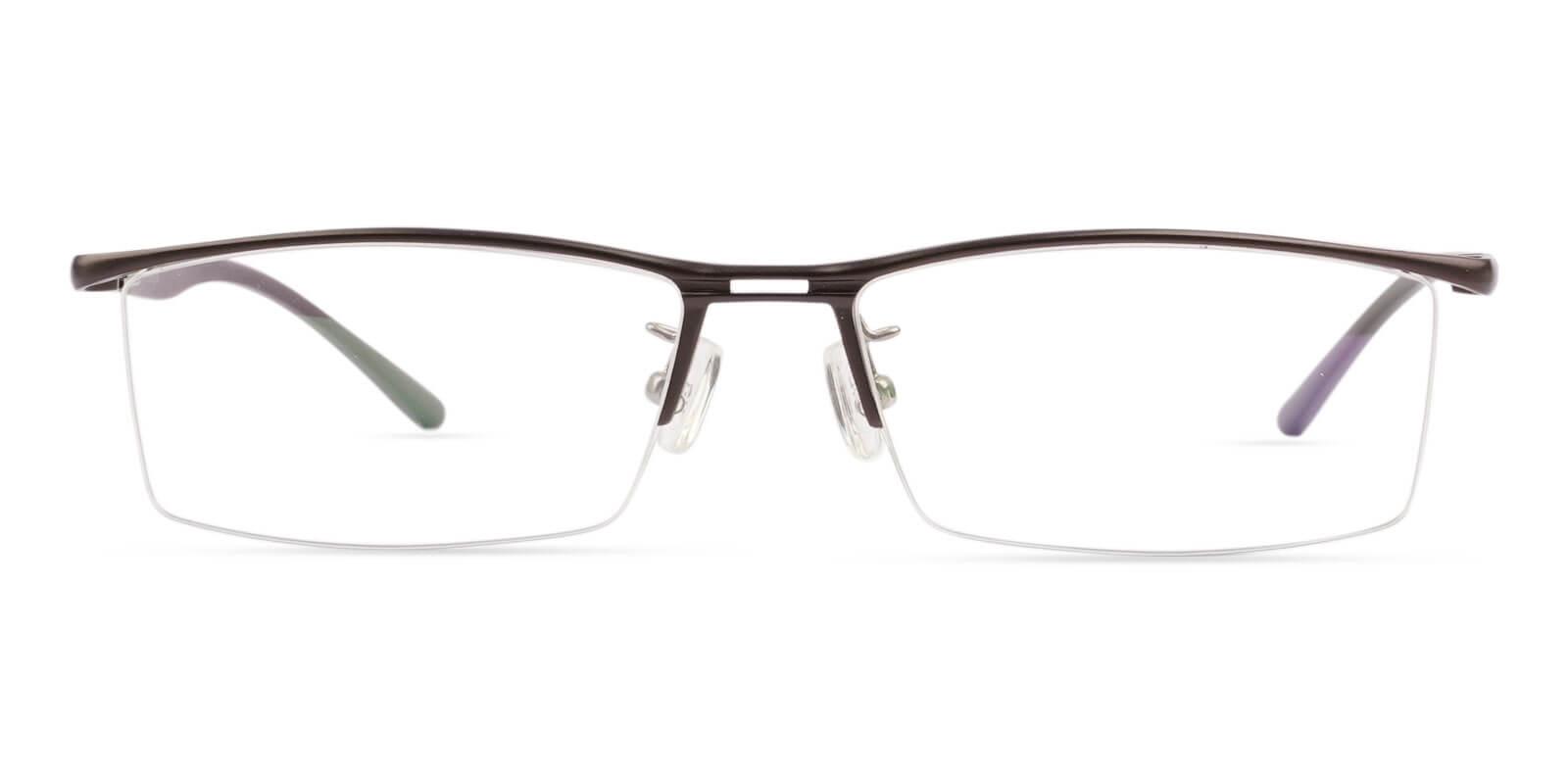 Mateo Brown Metal Eyeglasses , SpringHinges , NosePads Frames from ABBE Glasses