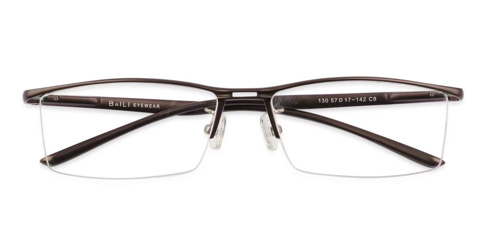 Mateo Brown Metal Eyeglasses , SpringHinges , NosePads Frames from ABBE Glasses