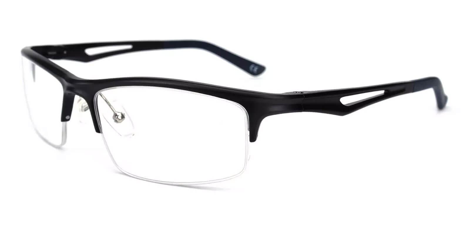 Mariner Black Metal Eyeglasses , SpringHinges , NosePads Frames from ABBE Glasses