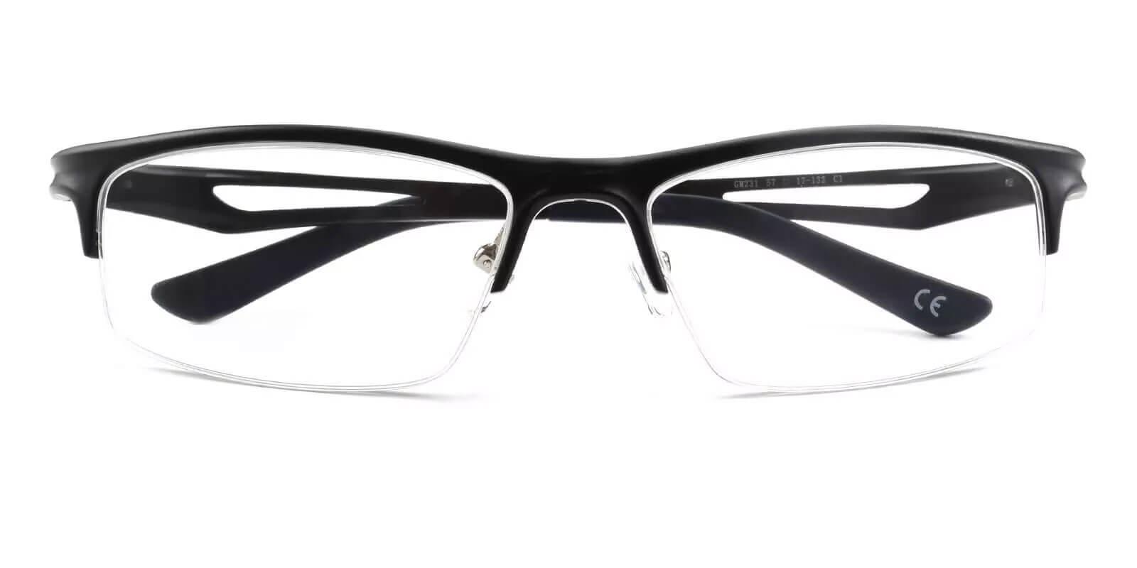 Mariner Black Metal Eyeglasses , SpringHinges , NosePads Frames from ABBE Glasses