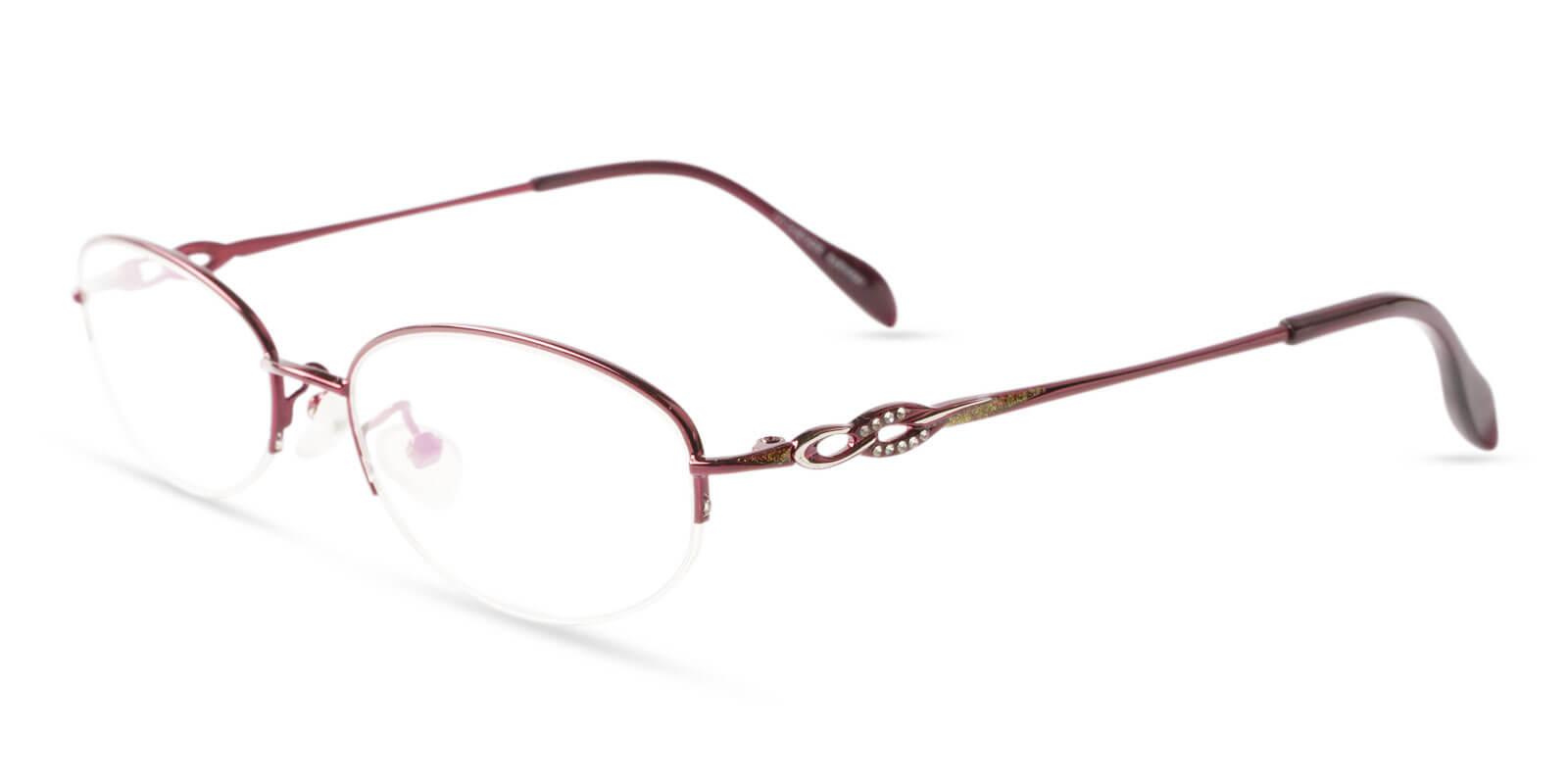 Bella Red Metal Eyeglasses , NosePads Frames from ABBE Glasses