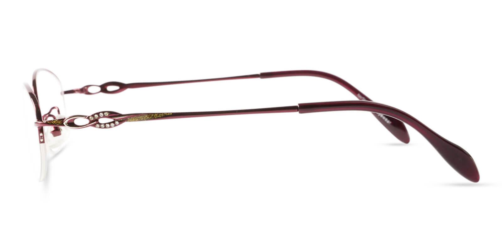 Bella Red Metal Eyeglasses , NosePads Frames from ABBE Glasses