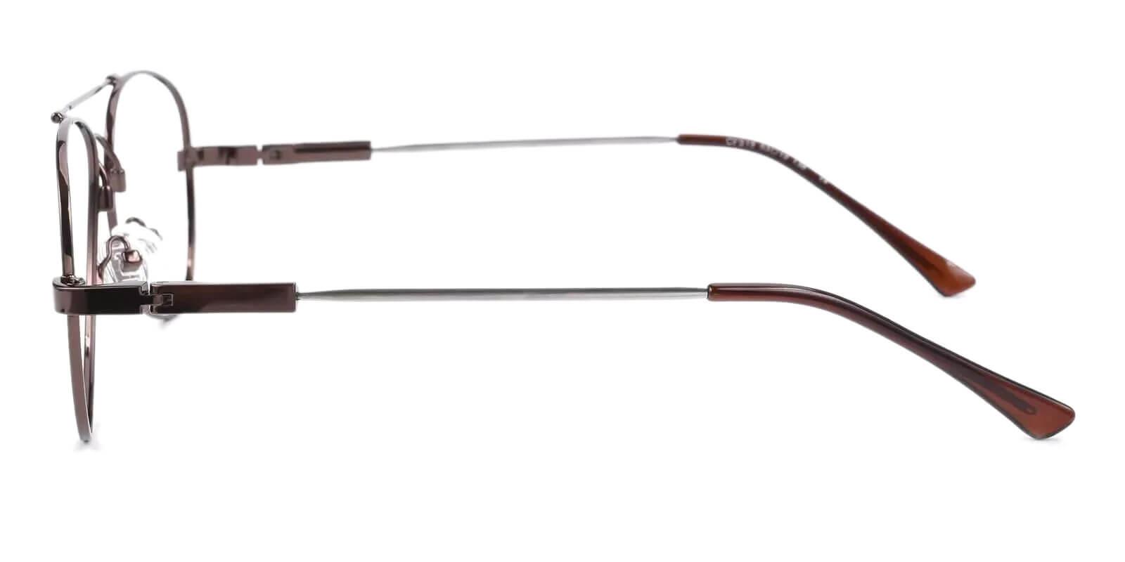 Hunter Brown Metal Eyeglasses , NosePads Frames from ABBE Glasses