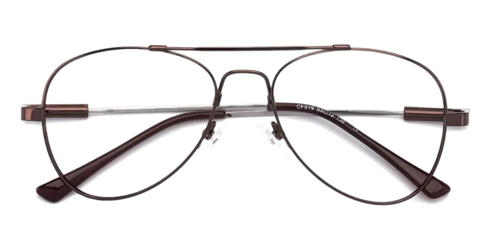 Hunter Brown Metal Eyeglasses , NosePads Frames from ABBE Glasses