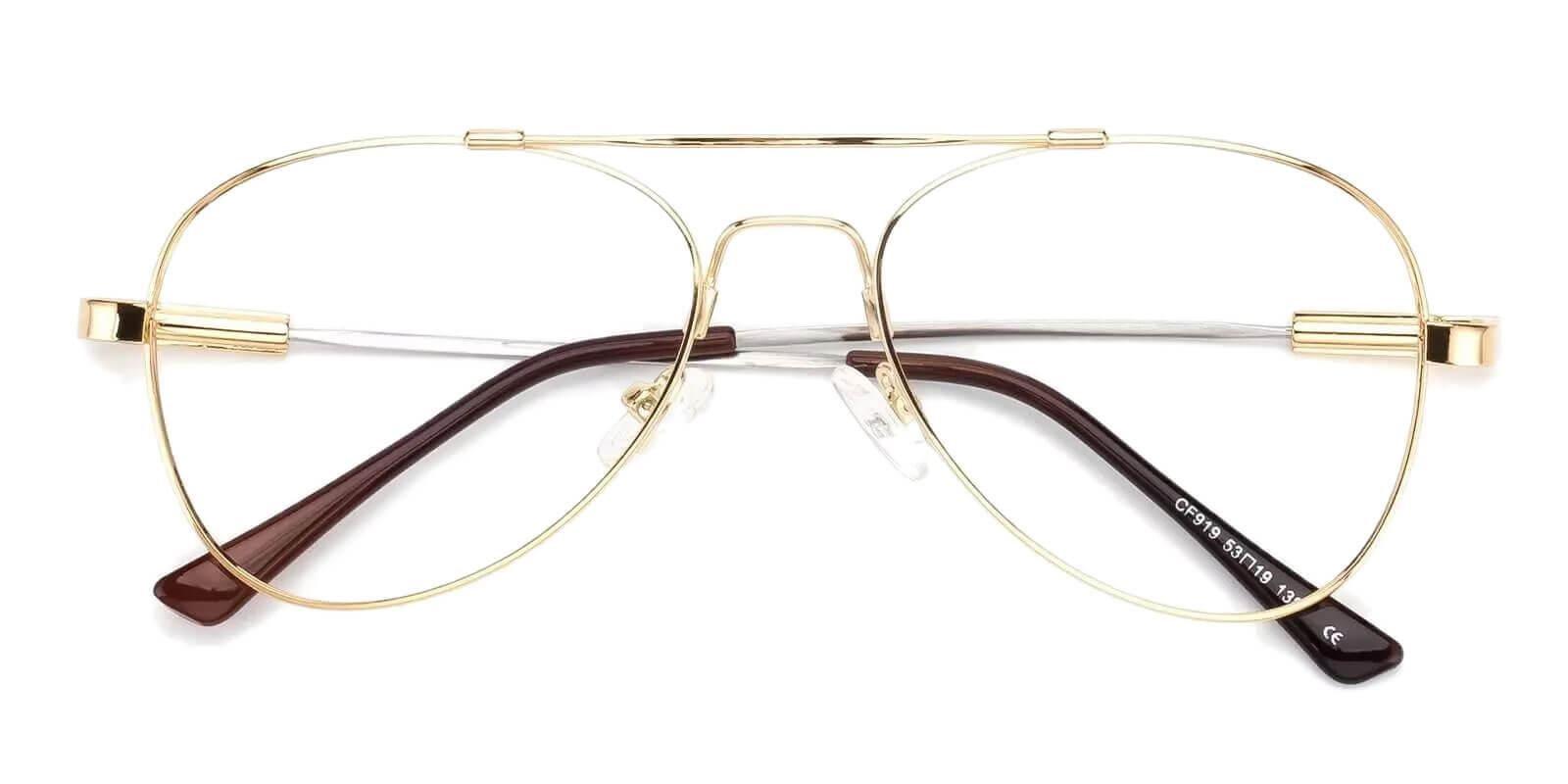 Hunter Gold Metal Eyeglasses , NosePads Frames from ABBE Glasses