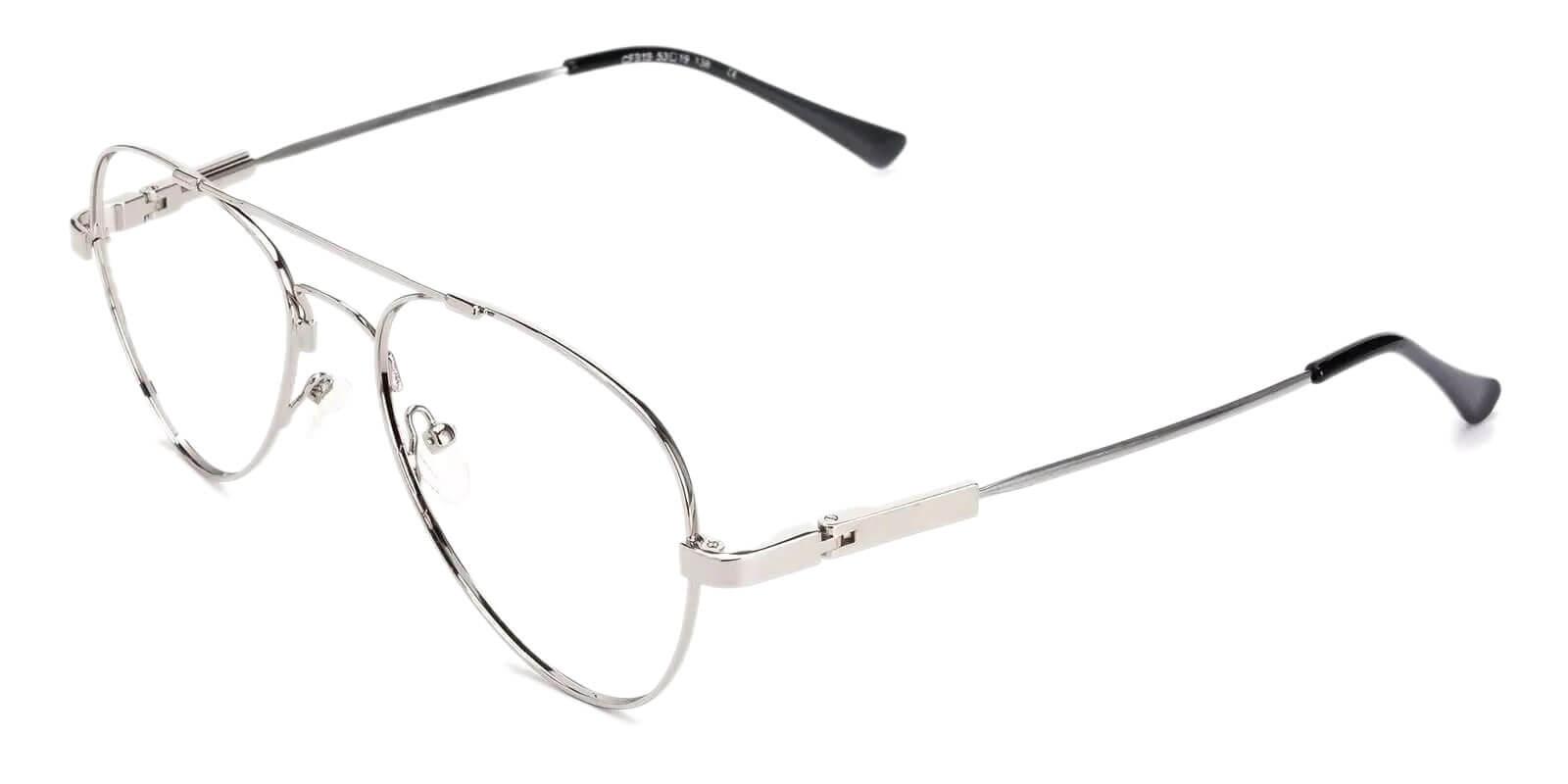 Hunter Silver Metal Eyeglasses , NosePads Frames from ABBE Glasses