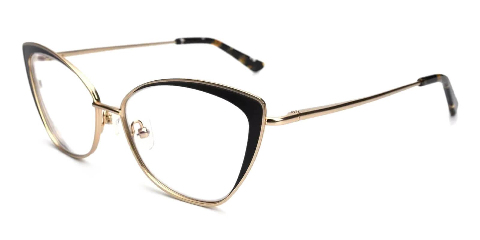 Paisley Gold Metal Eyeglasses , SpringHinges , NosePads Frames from ABBE Glasses