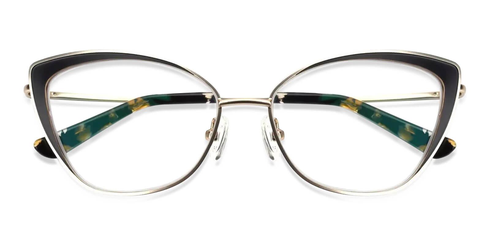 Paisley Gold Metal Eyeglasses , SpringHinges , NosePads Frames from ABBE Glasses