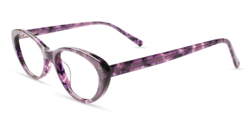 Purple Elena - Acetate ,Universal Bridge Fit