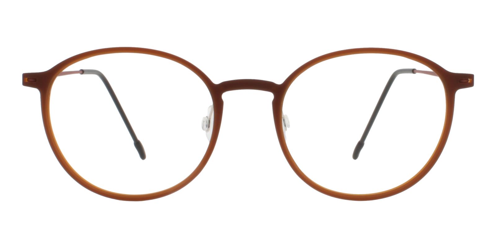 Gambia Brown Combination Eyeglasses , Lightweight , NosePads Frames from ABBE Glasses