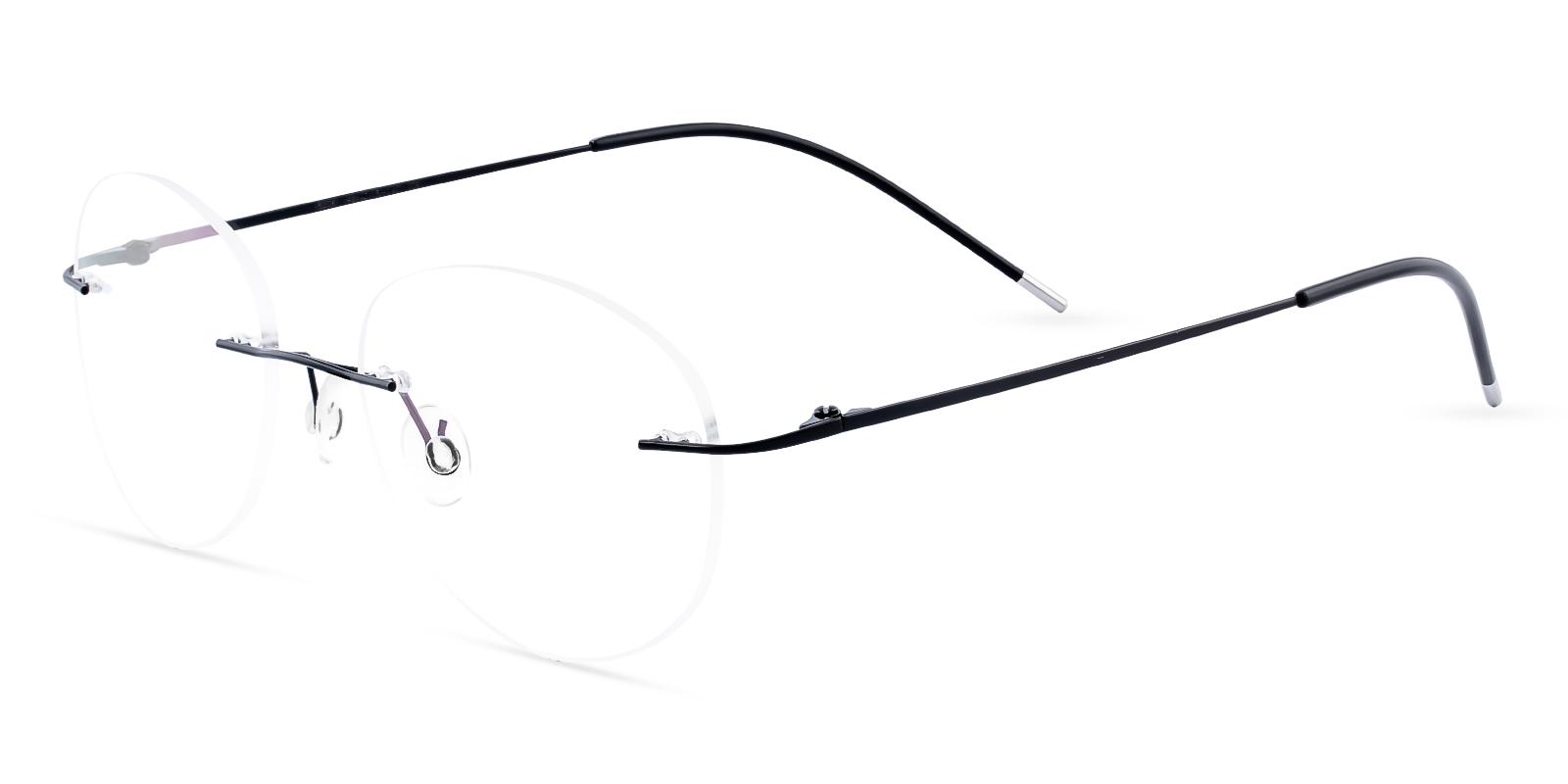 Eritrea Black Metal Eyeglasses , NosePads Frames from ABBE Glasses