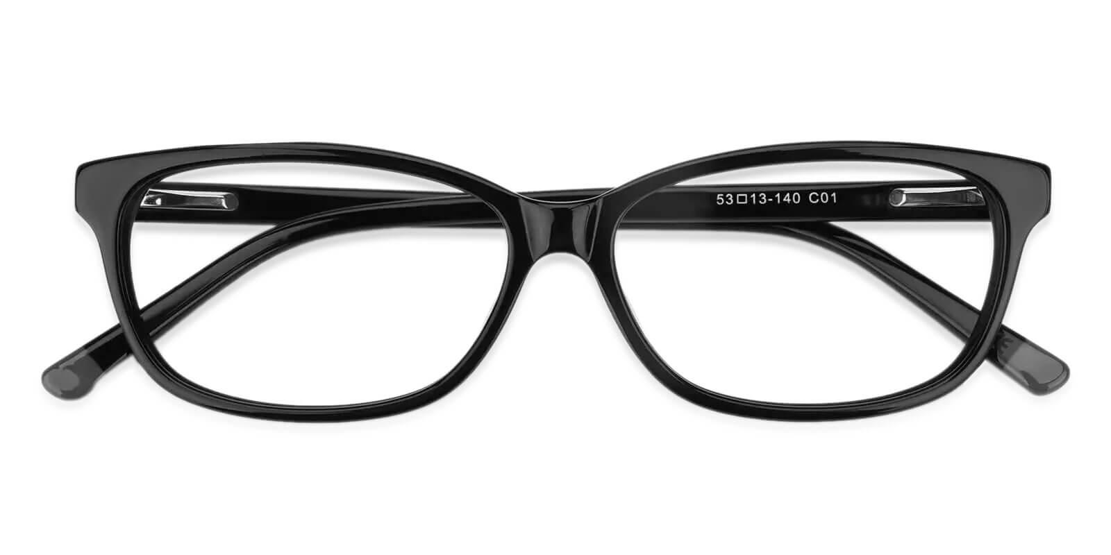 Cyprus Black Acetate Eyeglasses , SpringHinges , UniversalBridgeFit Frames from ABBE Glasses