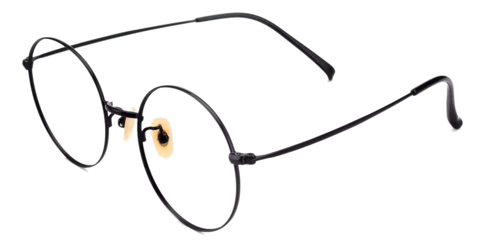 Zoe Black Titanium Eyeglasses , Lightweight , NosePads Frames from ABBE Glasses