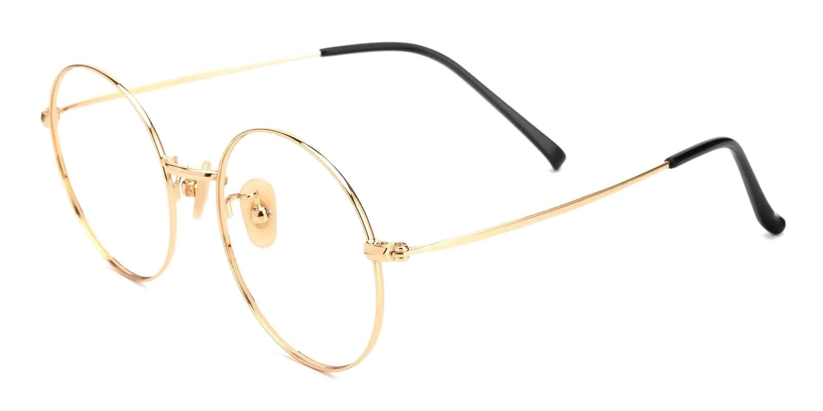 Zoe Gold Titanium Eyeglasses , Lightweight , NosePads Frames from ABBE Glasses