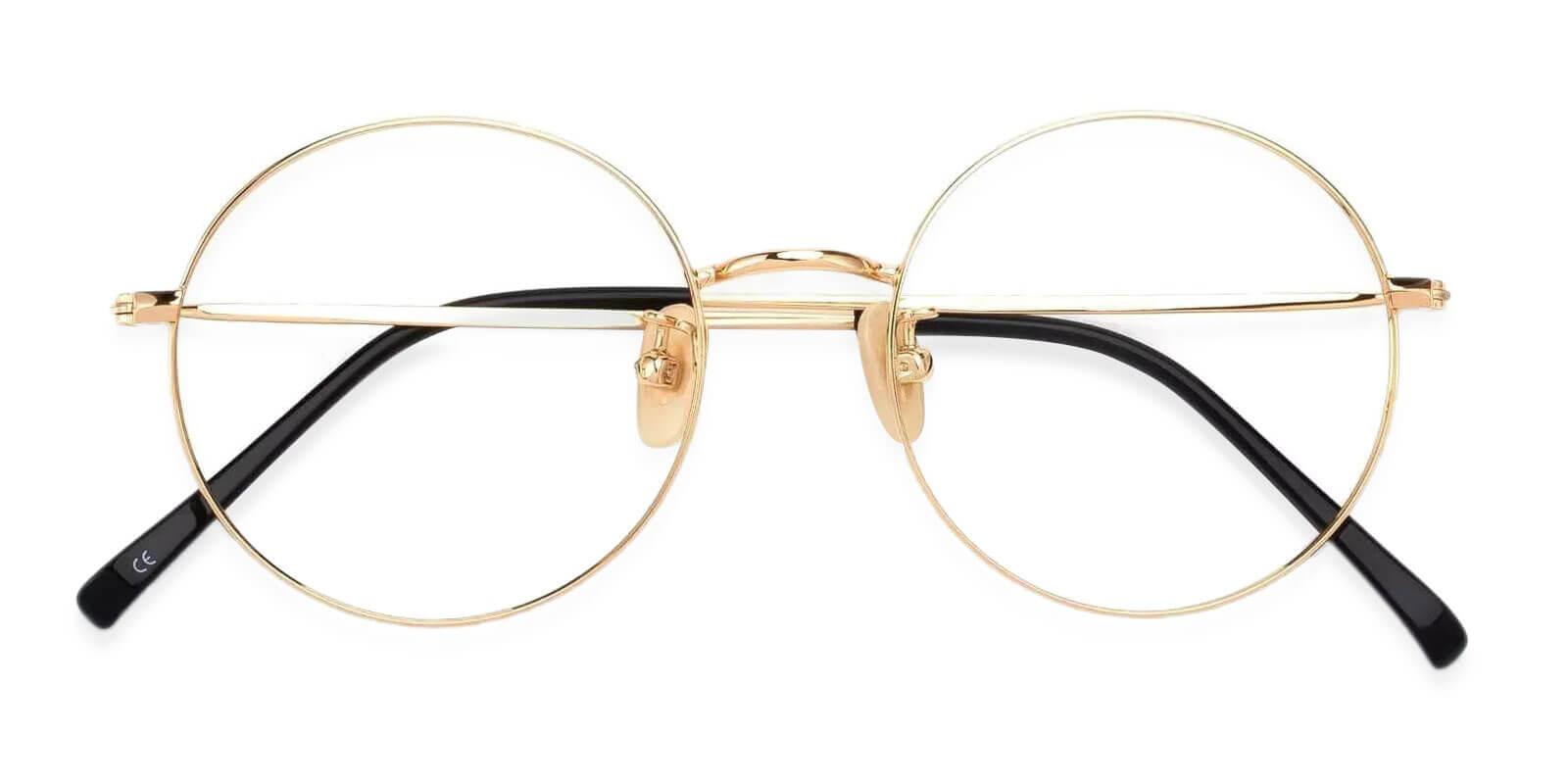 Zoe Gold Titanium Eyeglasses , Lightweight , NosePads Frames from ABBE Glasses