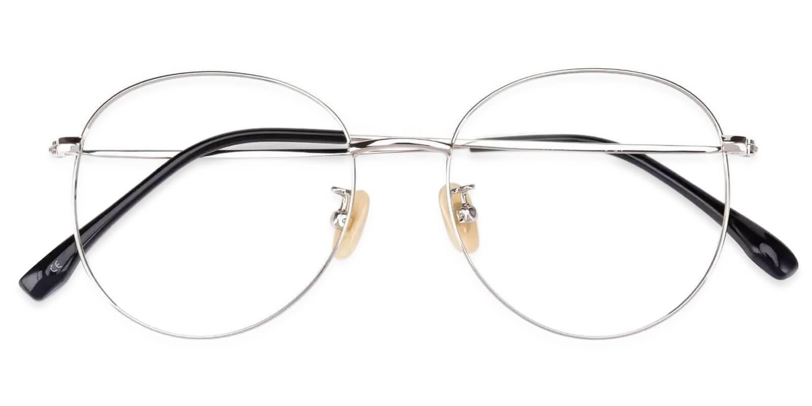 Mongolia Silver Titanium Eyeglasses , Lightweight , NosePads Frames from ABBE Glasses