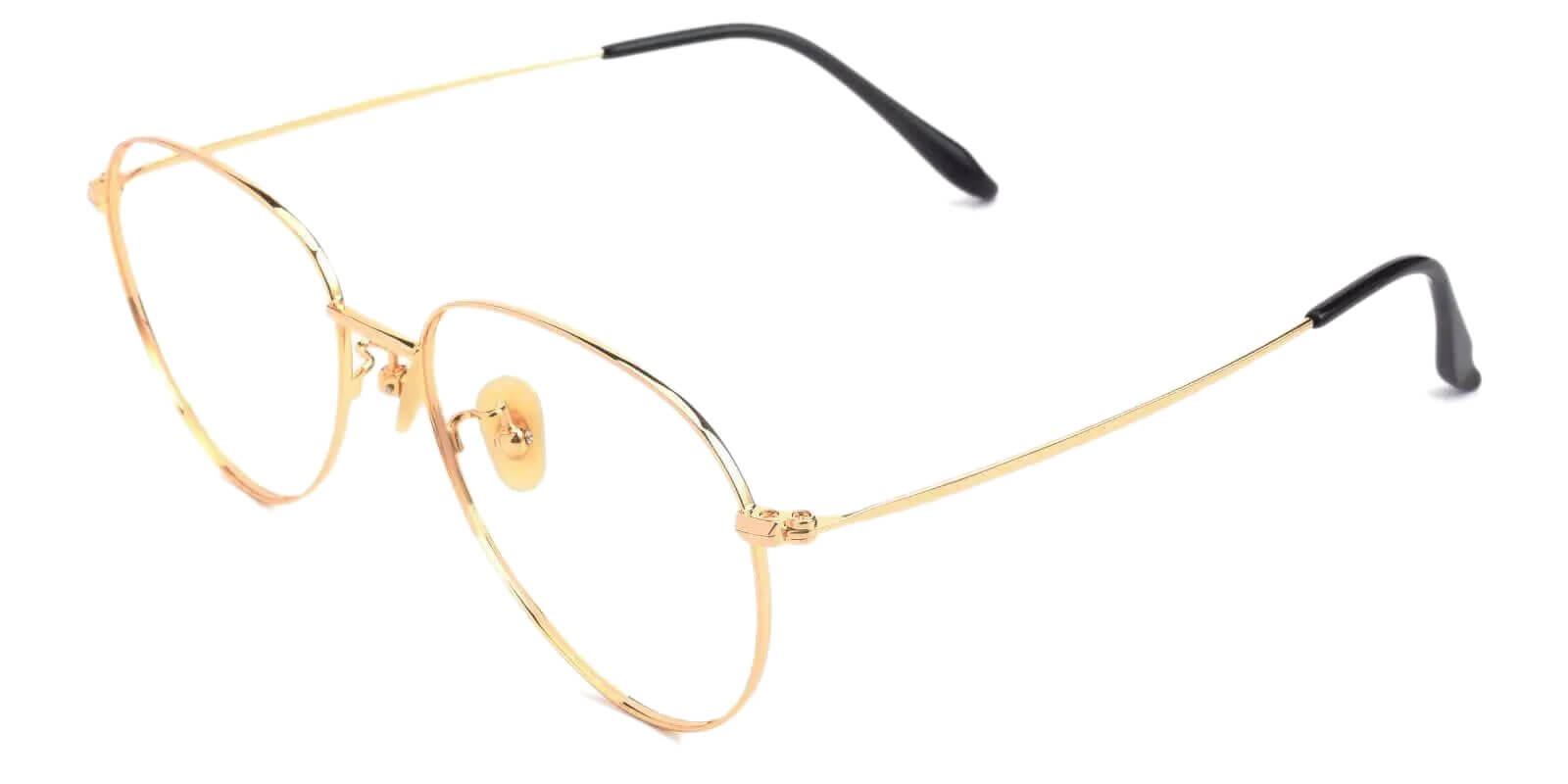 Nepal Gold Titanium Eyeglasses , Lightweight , NosePads Frames from ABBE Glasses