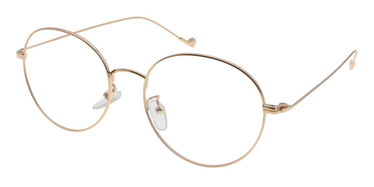 Jamaica Gold Metal Eyeglasses , Lightweight , NosePads Frames from ABBE Glasses