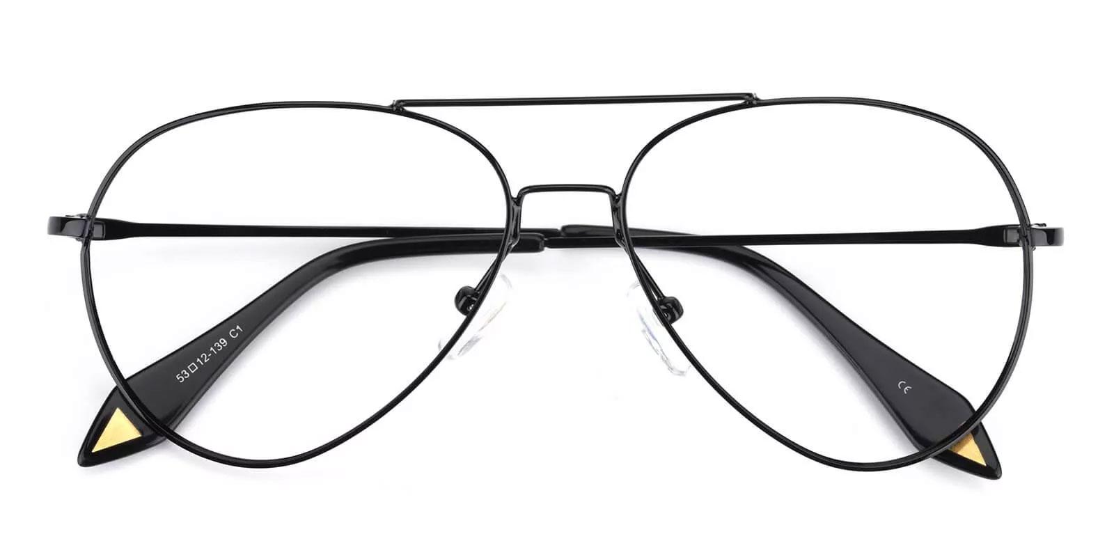 Malawi Black Metal Eyeglasses , NosePads Frames from ABBE Glasses