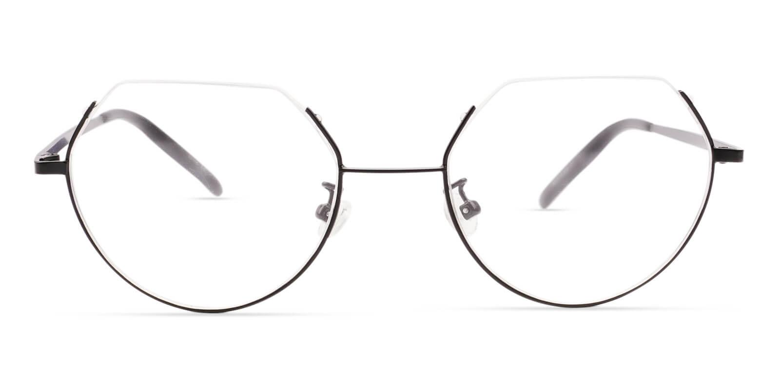 Indonesia Black Metal Eyeglasses , Lightweight , NosePads Frames from ABBE Glasses