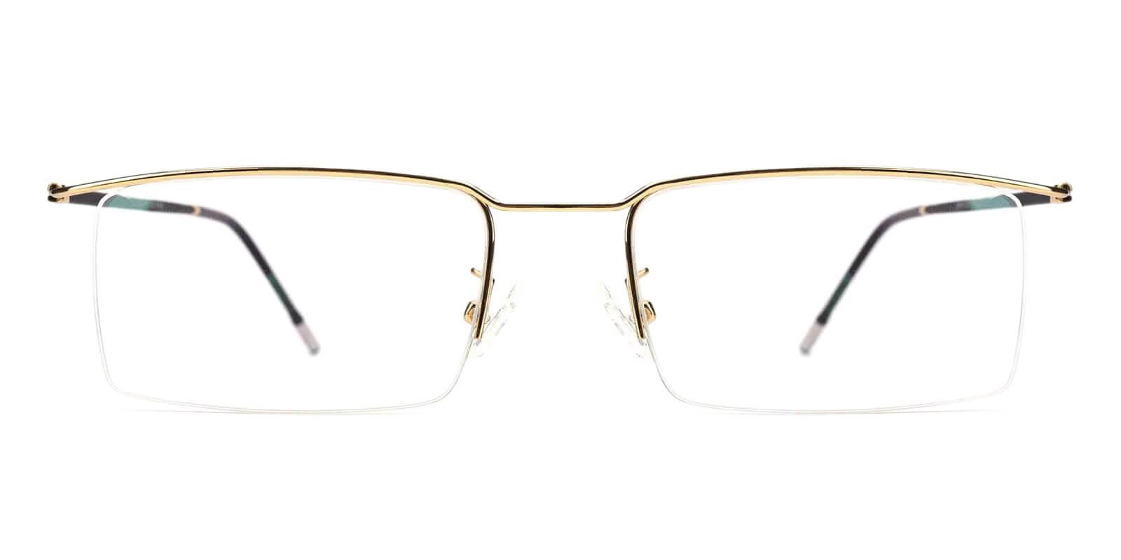 Wit Gold Metal Eyeglasses , NosePads Frames from ABBE Glasses