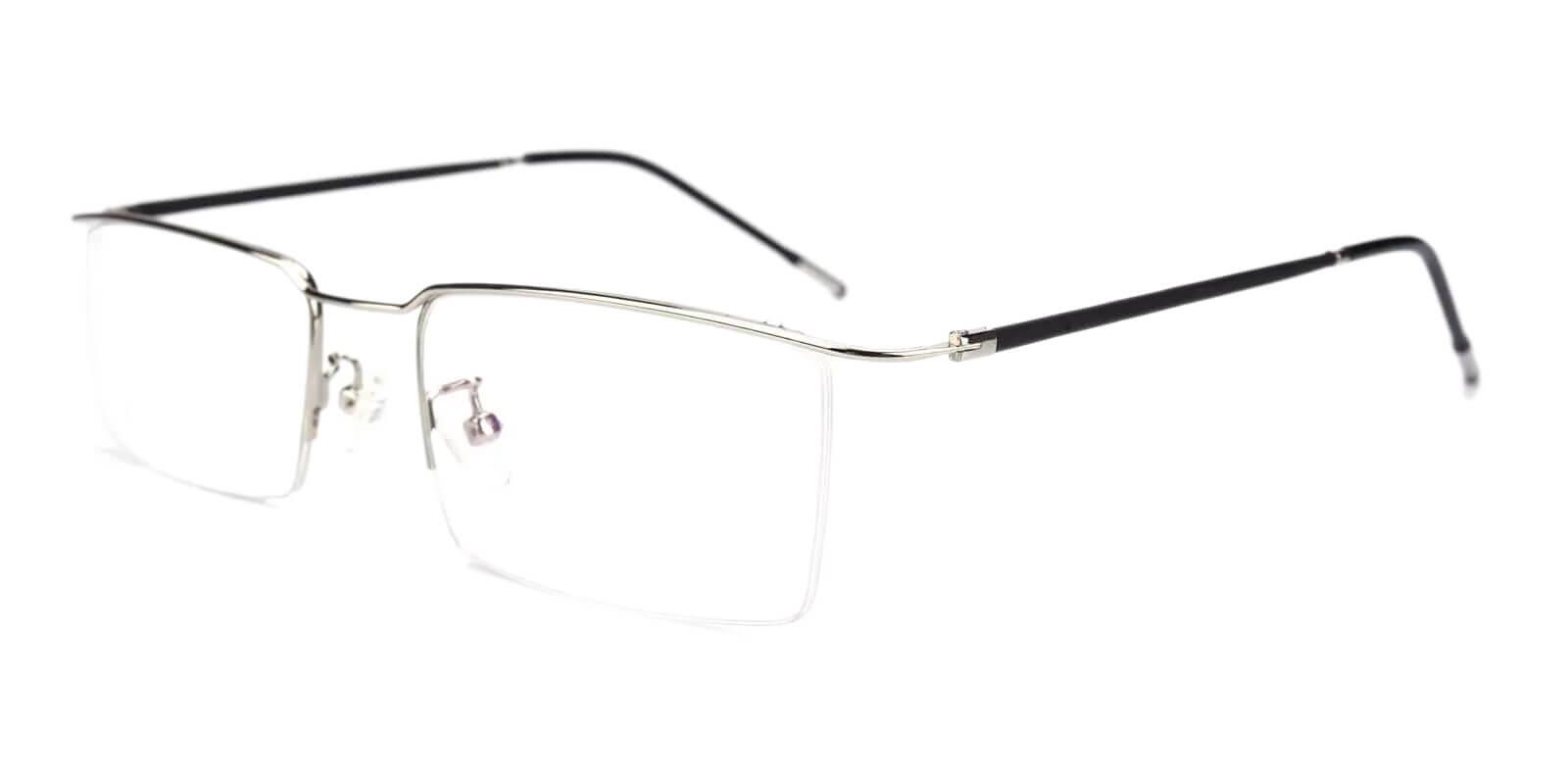 Wit Silver Metal Eyeglasses , NosePads Frames from ABBE Glasses