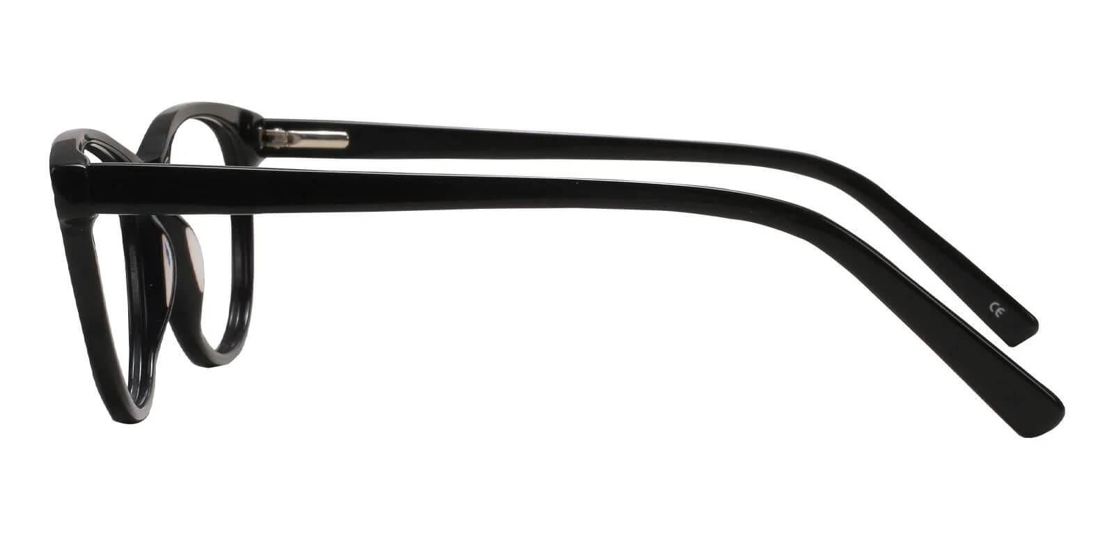 Neptune Black Acetate Eyeglasses , SpringHinges , UniversalBridgeFit Frames from ABBE Glasses